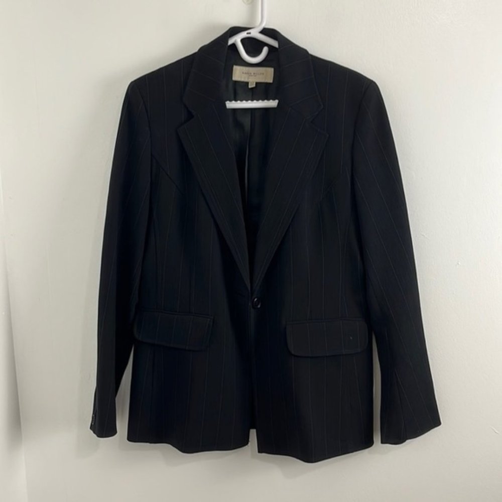 Karen Mullen Black & White Pinstripe Blazer